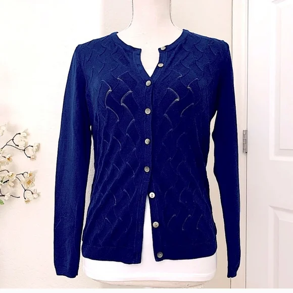 Talbots Colbalt Blue Cardigan Size Small - Picture 8 of 13